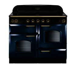 Rangemaster Classic 110 Electric Induction Range Cooker - Blue & Brass